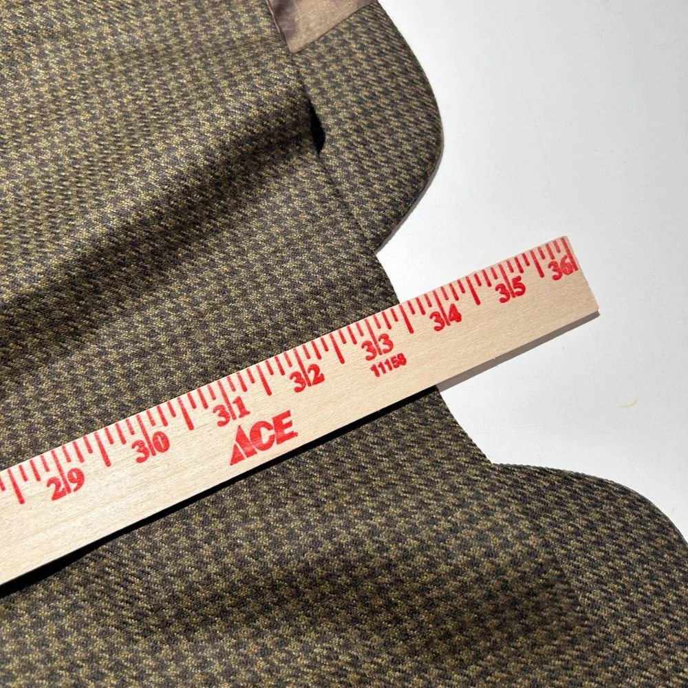 Jack Victor 46L Vitalewood Sport Coat 100% Wool Brown Houndstooth Three Button